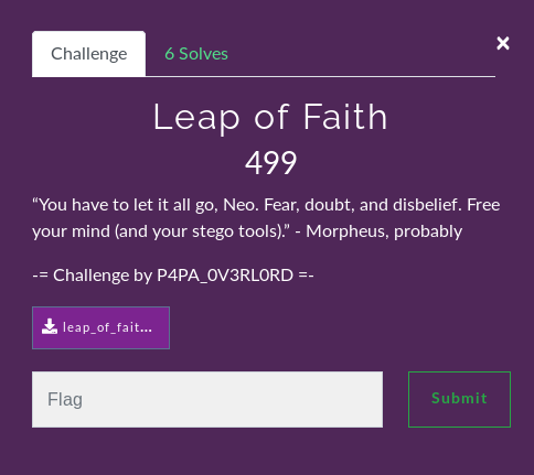 leap_of_faith - SwampCTF'19